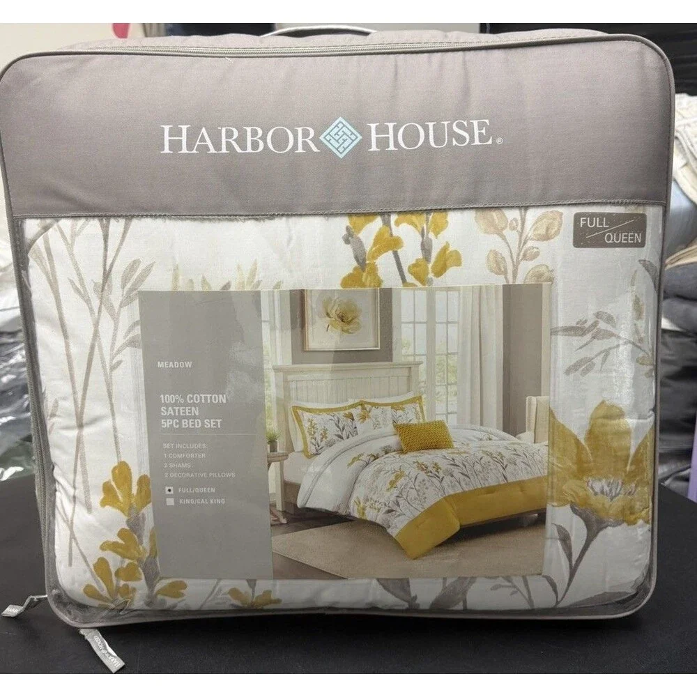 5 Pieces FULL/QUEEN Harbor House Meadow 5 Piece Cotton Comforter Set